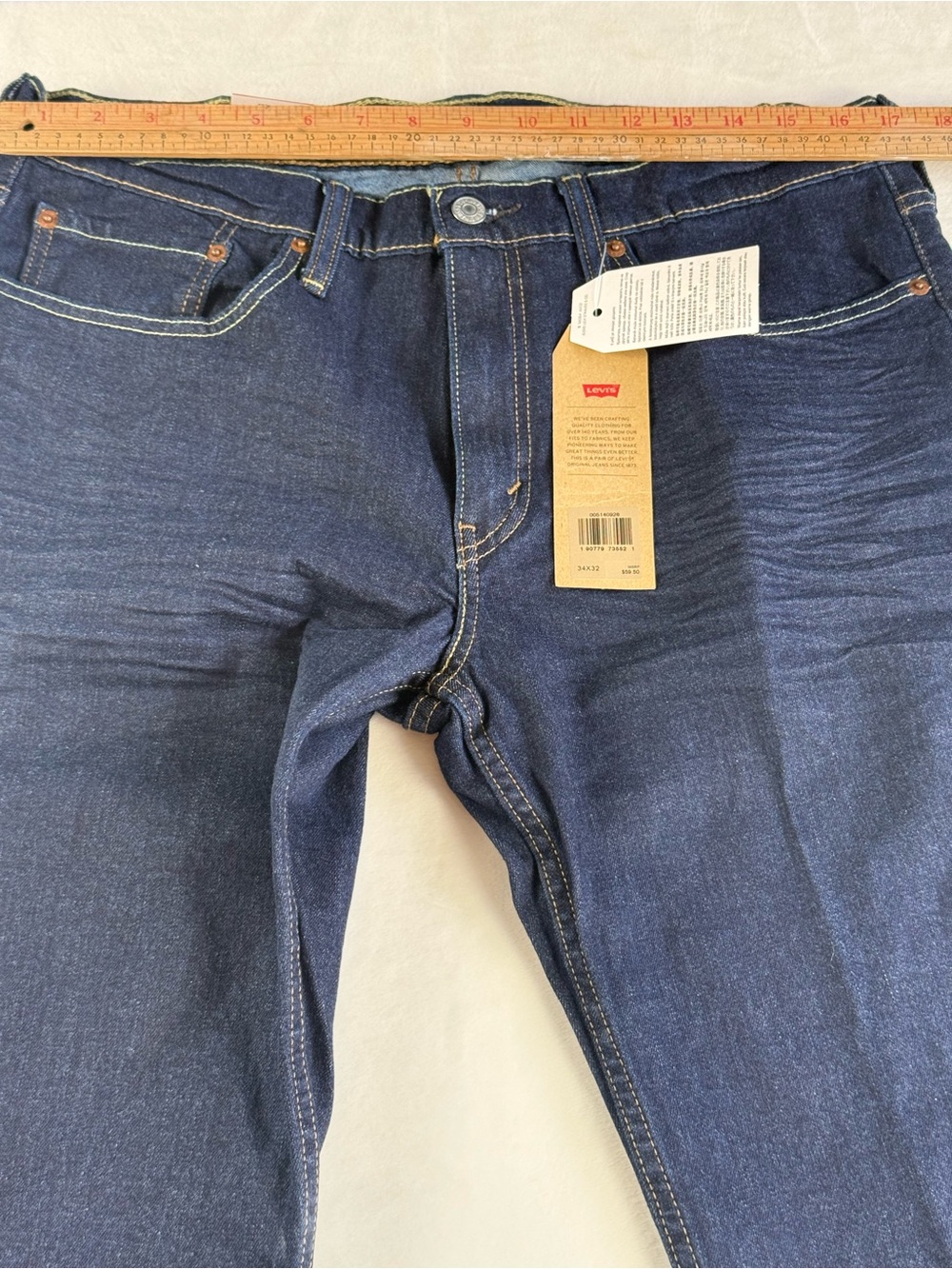 Levi's 514 Men's Indigo Straight-Leg Jeans Stretch 34x32 NWT Denim - Picture 7 of 11
